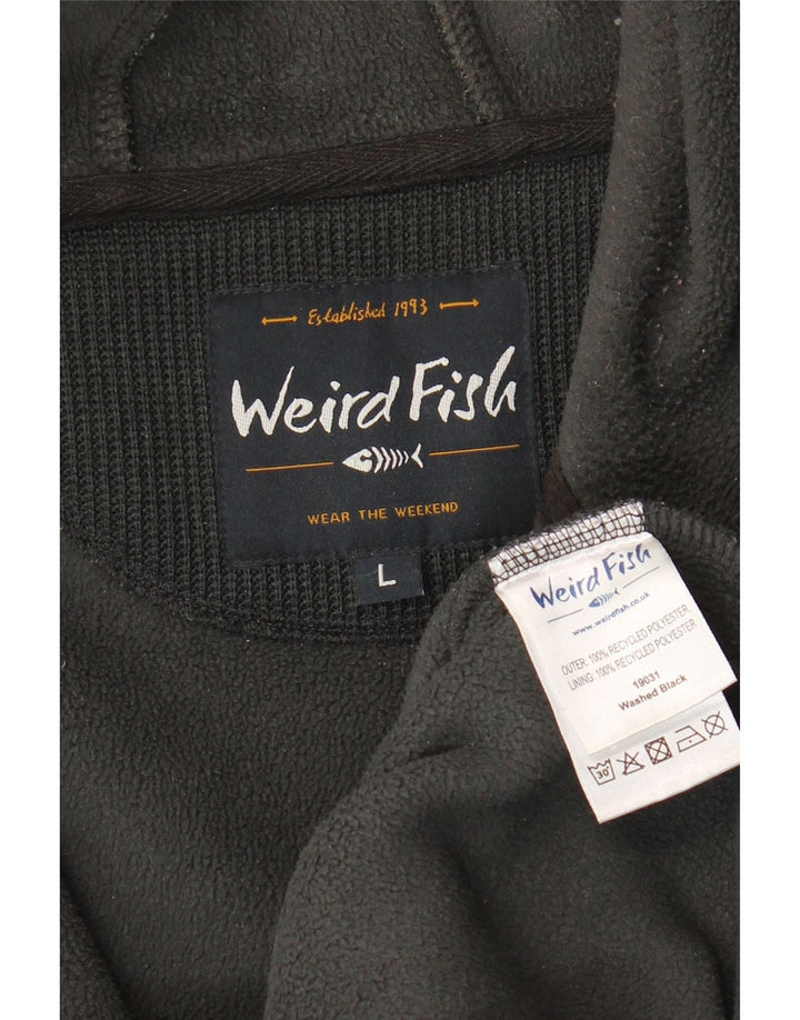 Weird Fish Mens Zip Hoodie Sweater Large Grey Polyester