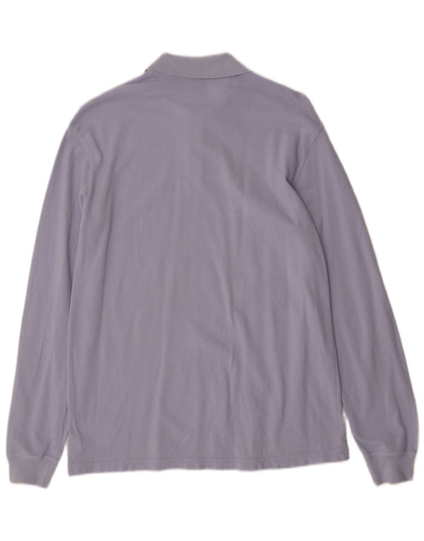 Benetton Boys Long Sleeve Polo Shirt 11-12 Years XL Blue Cotton