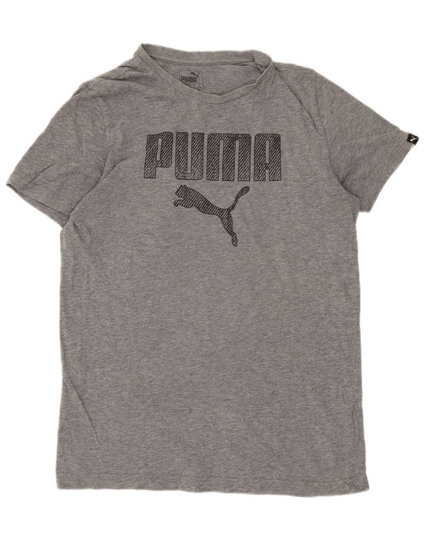 Puma Boys Regular Graphic T-Shirt Top 15-16 Years Grey Cotton