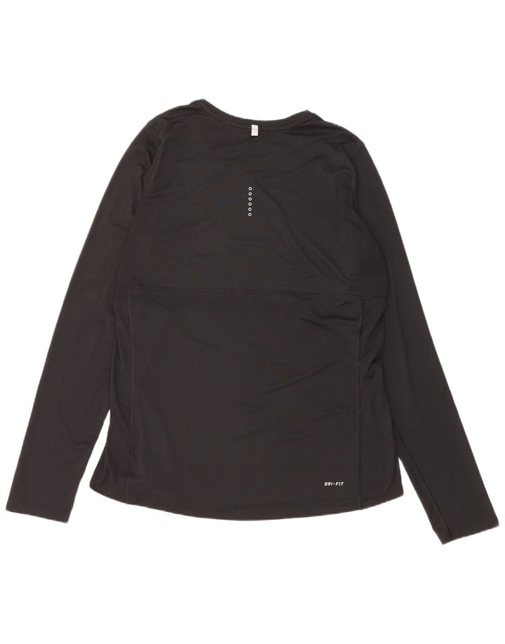 Nike Womens Dri Fit Top Long Sleeve UK 14 Large Black