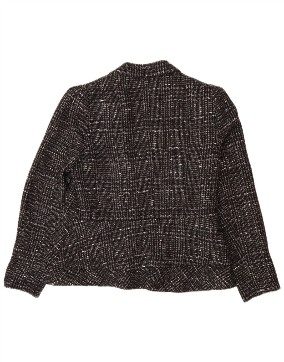 MASSIMO DUTTI Womens Blazer Jacket EU 42 Large Grey Check Cotton