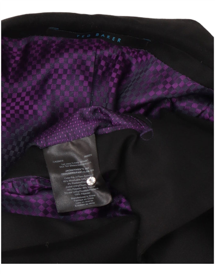 Ted Baker Mens 2 Button Blazer Jacket UK 40 Large Black Wool