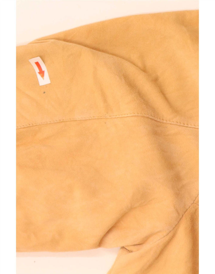 Vintage Womens 4 Button Suede Blazer Jacket EU 42 Large Beige