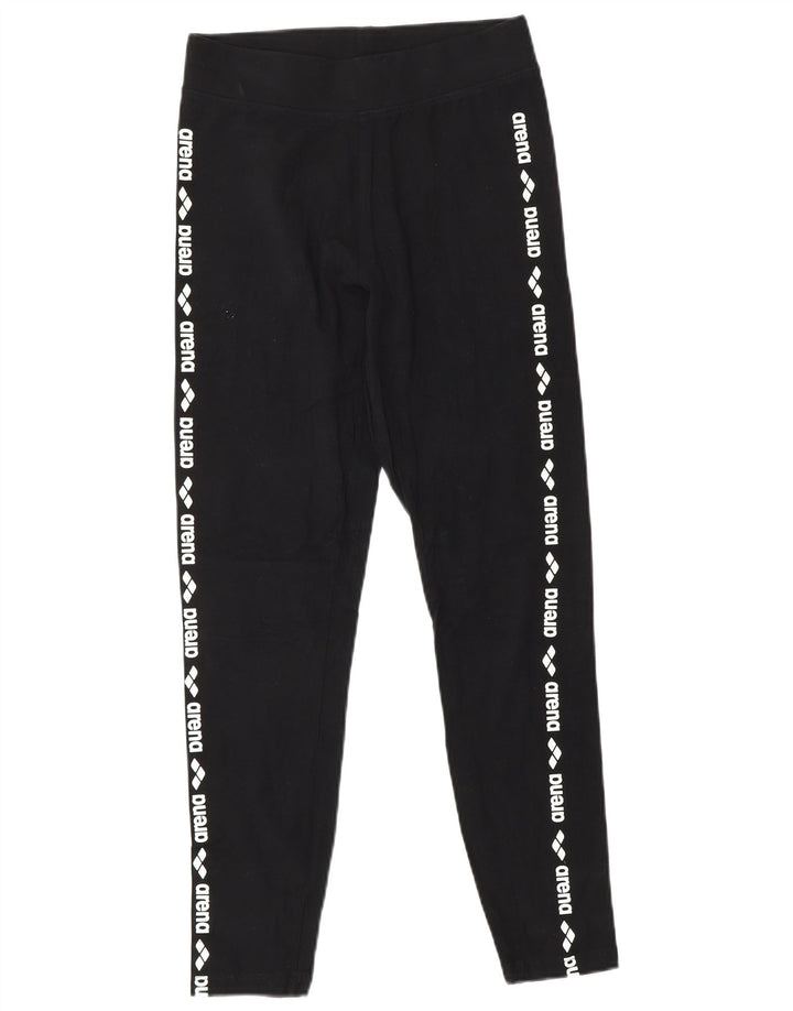 ARENA Womens Graphic Leggings UK 6 XS  Black Cotton