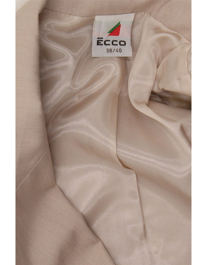 Ecco Womens Double Breasted Blazer Jacket EU 38/40 Medium Beige Polyester