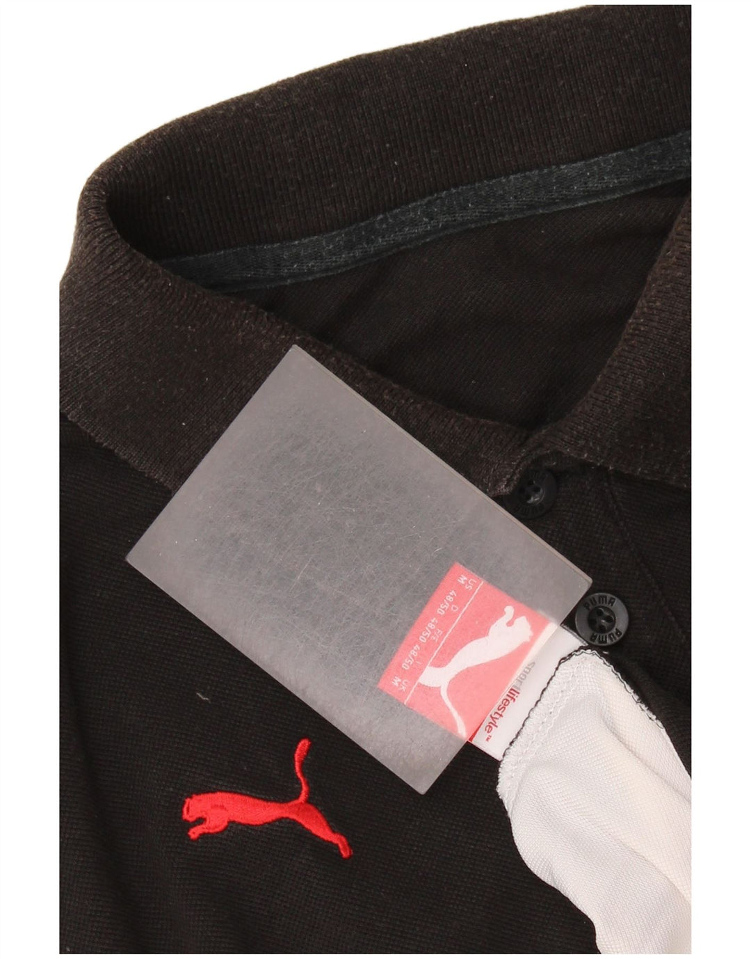 PUMA Mens Polo Shirt Medium Black Colourblock