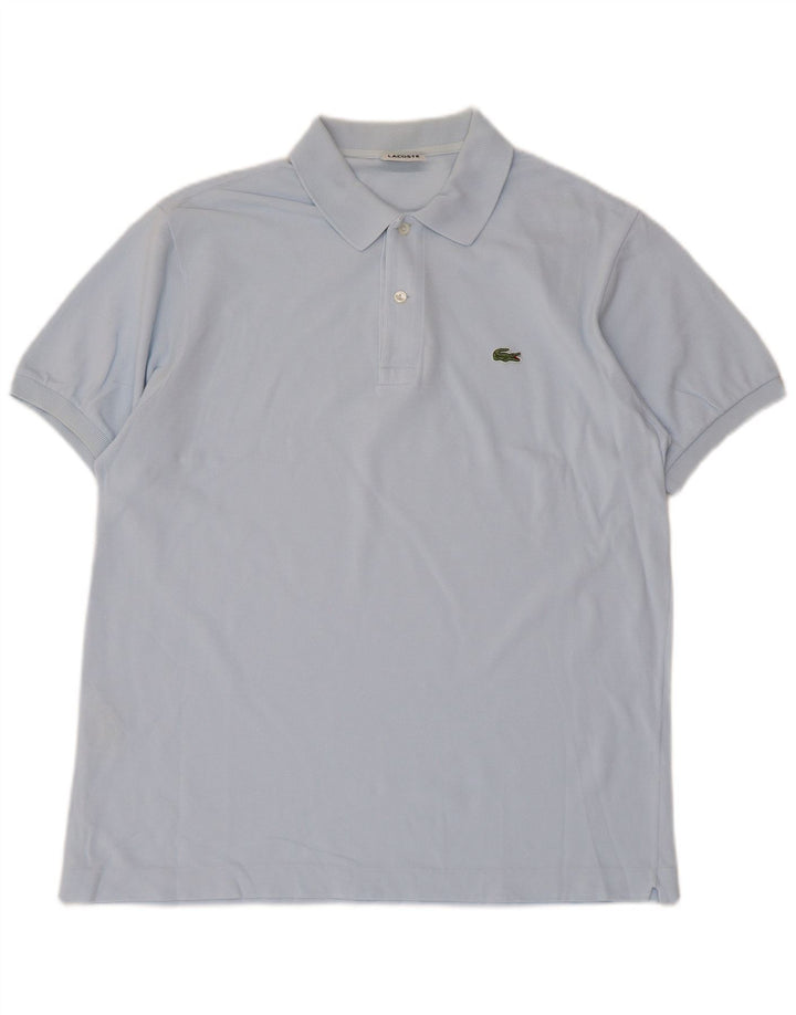 LACOSTE Mens Polo Shirt Size 5 Large Blue Cotton