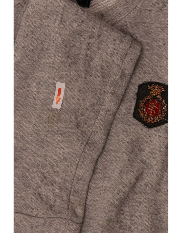 Zara Mens Sweatshirt Jumper Large Grey Flecked Polyester