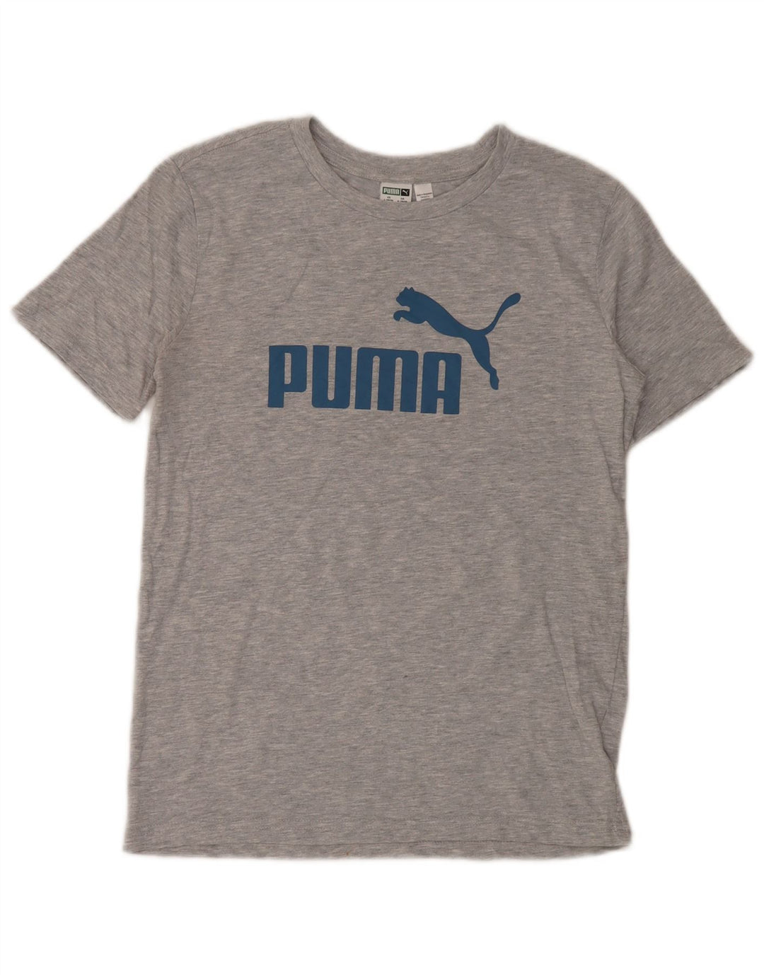 PUMA Boys Graphic T-Shirt Top 13-14 Years Large Grey Cotton