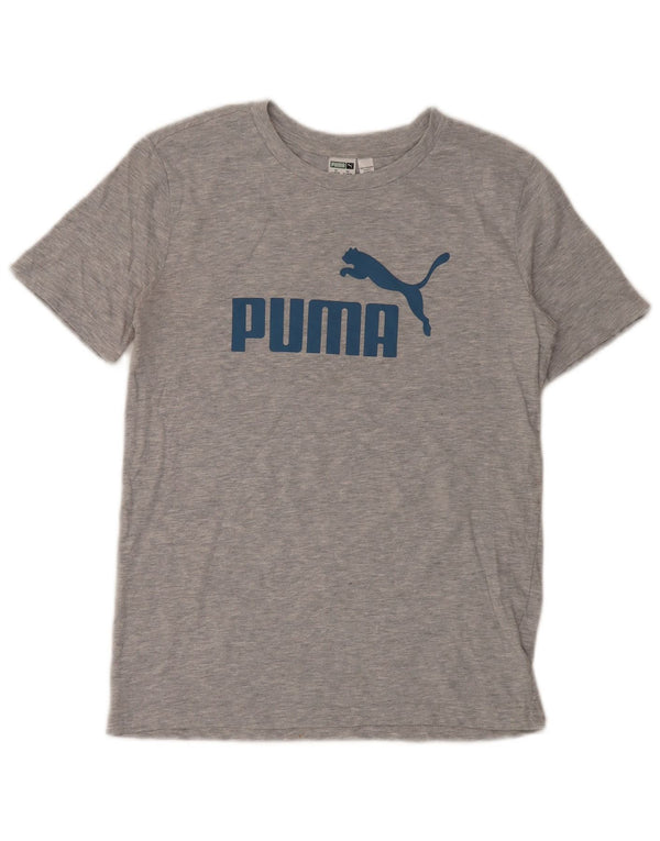 PUMA Boys Graphic T-Shirt Top 13-14 Years Large Grey Cotton