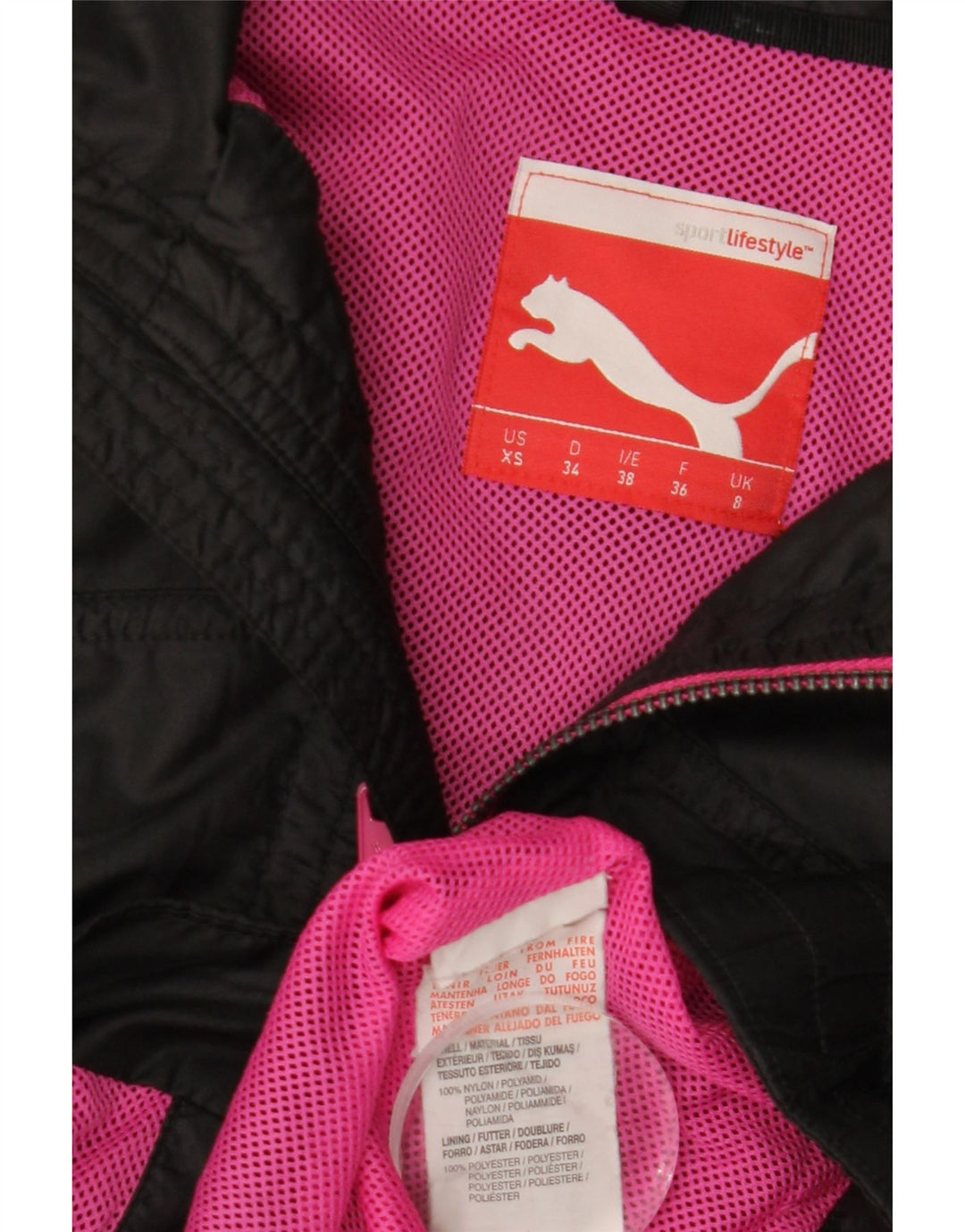 PUMA Womens Bomber Jacket UK 8 Small Black Polyester