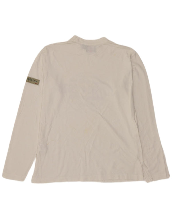 MURPHY & NYE Mens Graphic Top Long Sleeve Medium White