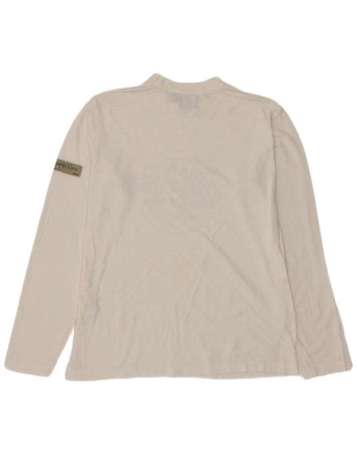 MURPHY & NYE Mens Graphic Top Long Sleeve Medium White