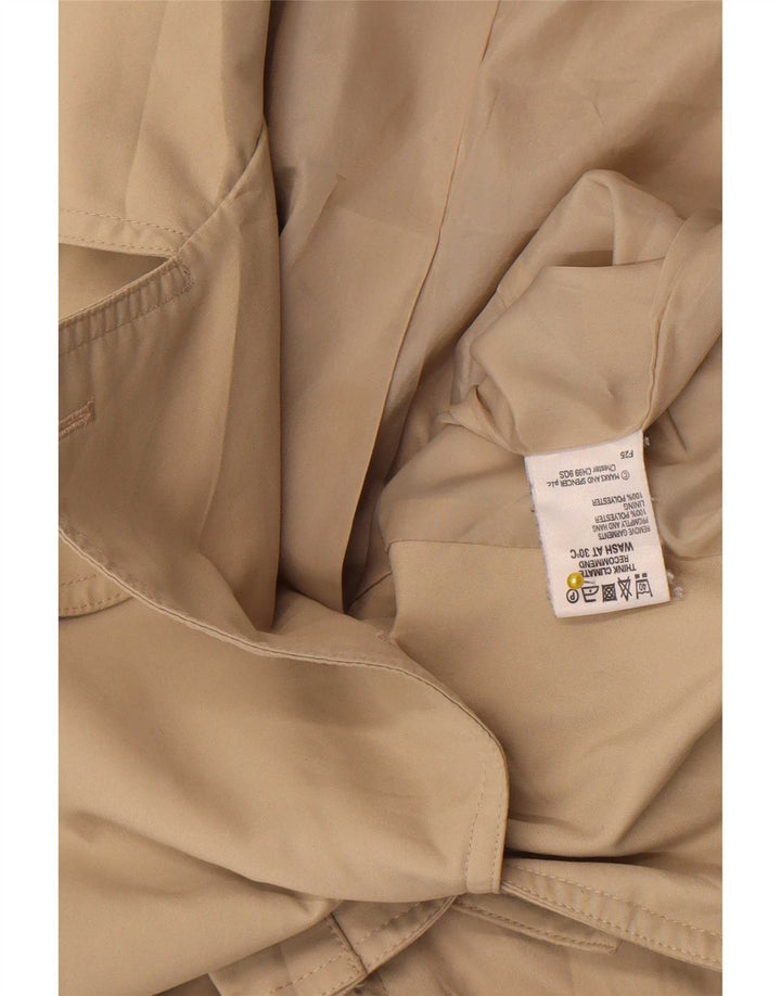 Marks & Spencer Womens Trench Coat UK 14 Large Beige Polyester