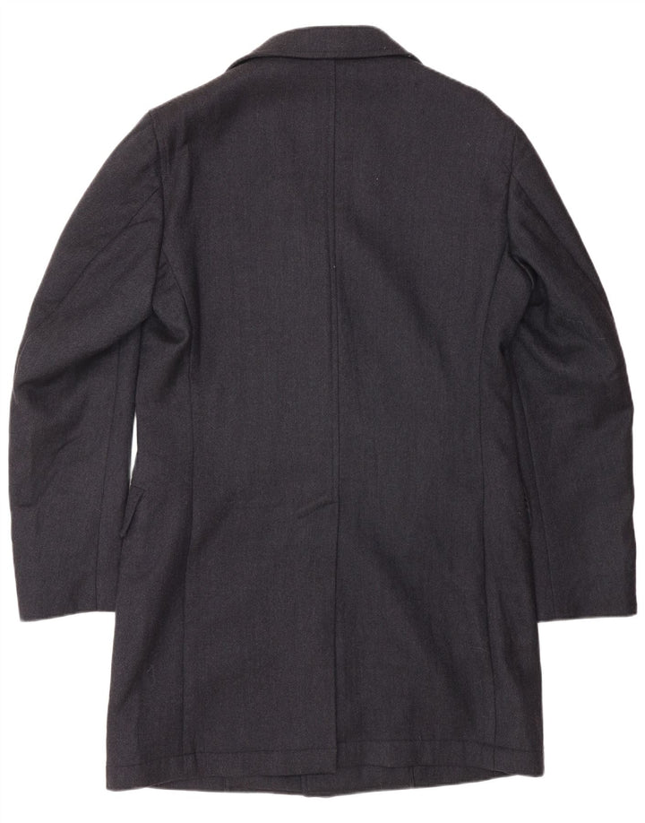 LUIGI BIANCHI Mens Longline Blazer Jacket IT 48 Medium Navy Blue Classic