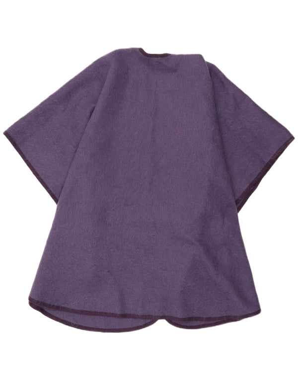 Weinberg Womens Open Poncho Coat UK 16 Large Purple Wool