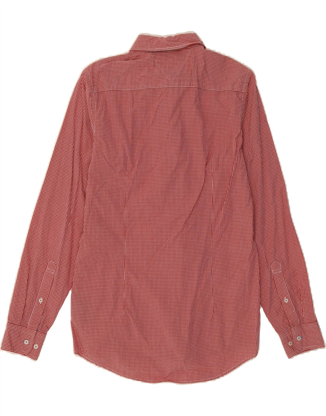 TOMMY HILFIGER Mens Slim Fit Shirt Medium Red Gingham Cotton Vintage Tommy Hilfiger and Second-Hand Tommy Hilfiger from Messina Hembry 