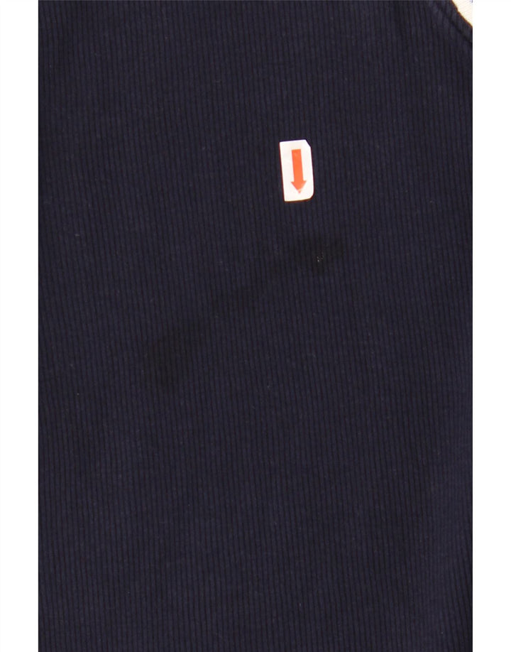 RALPH LAUREN Womens Top 3/4 Sleeve UK 18 XL Navy Blue Colourblock Cotton