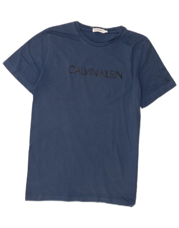 Calvin Klein Jeans Boys Graphic T-Shirt Top 15-16 Years Blue Cotton