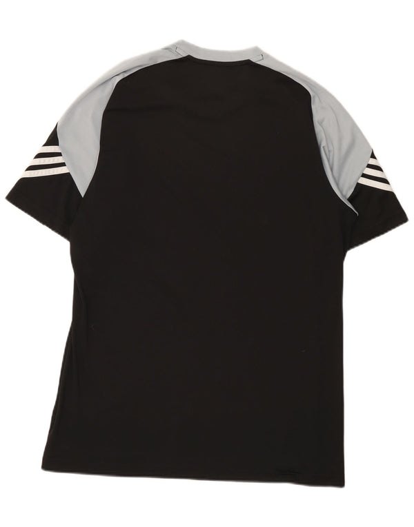 Adidas Mens Climalite T-Shirt Top Medium Black Colourblock Polyester