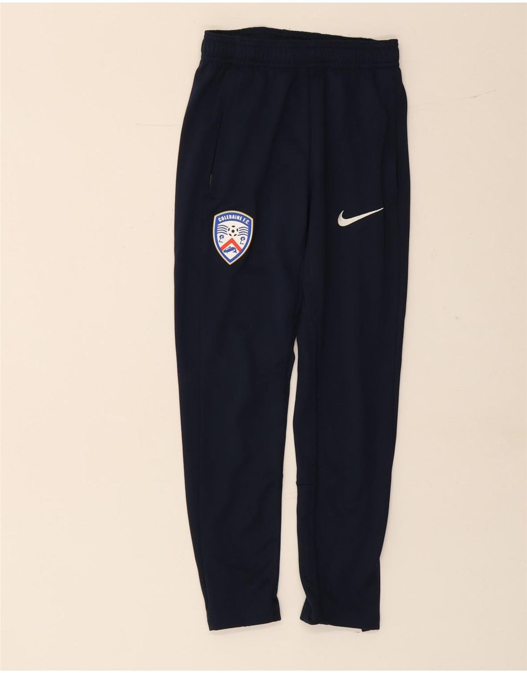NIKE Girls Tracksuit Trousers 8-9 Years Small Navy Blue