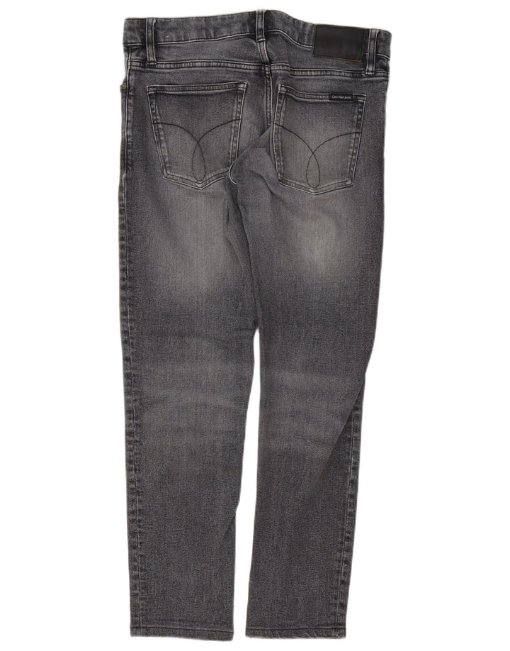CALVIN KLEIN Mens Straight Jeans W32 L28 Grey Cotton