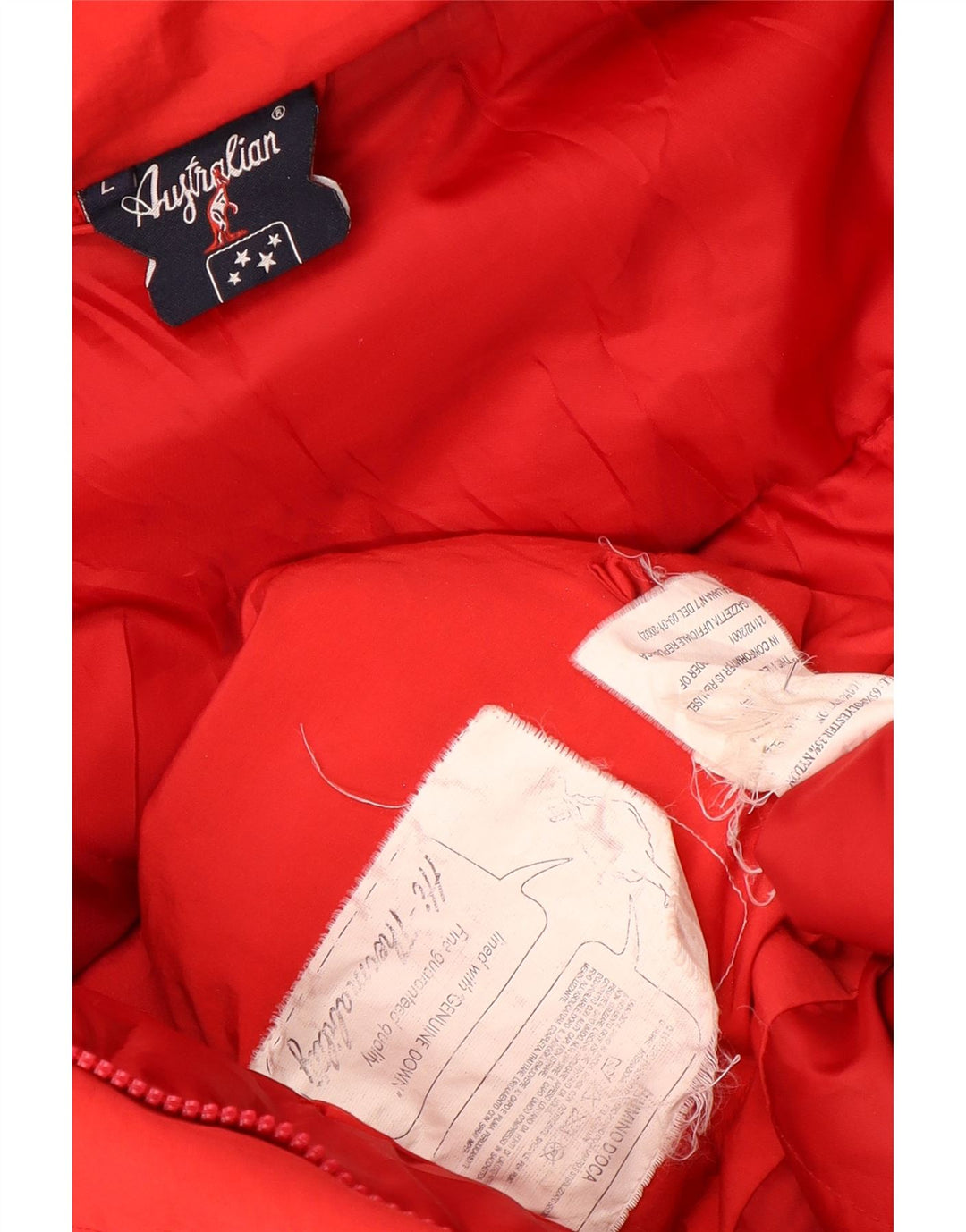 AUSTRALIAN L'ALPINA Womens Hooded Padded Coat UK 16 Large Red Polyester