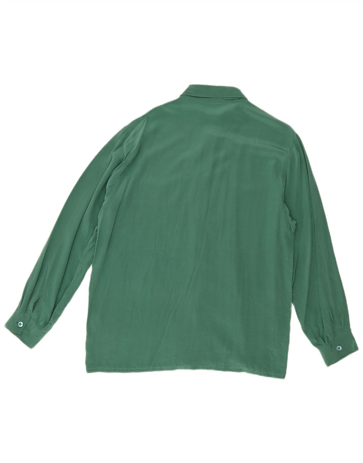Reine Seide Womens Shirt Blouse EU 38 Medium Green Silk
