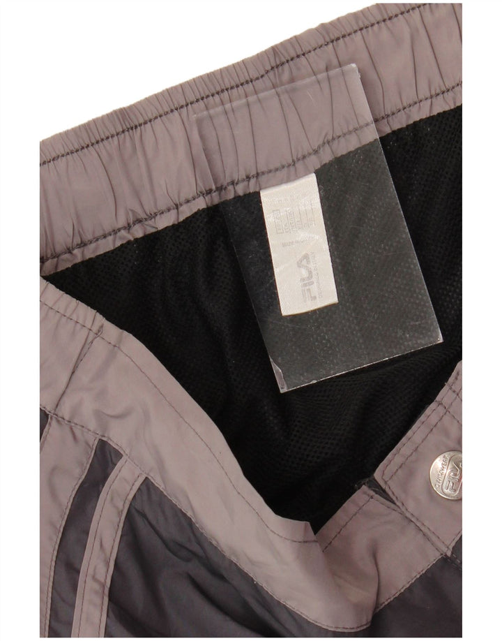 FILA Mens Swimming Shorts Small  Black Colourblock Polyester