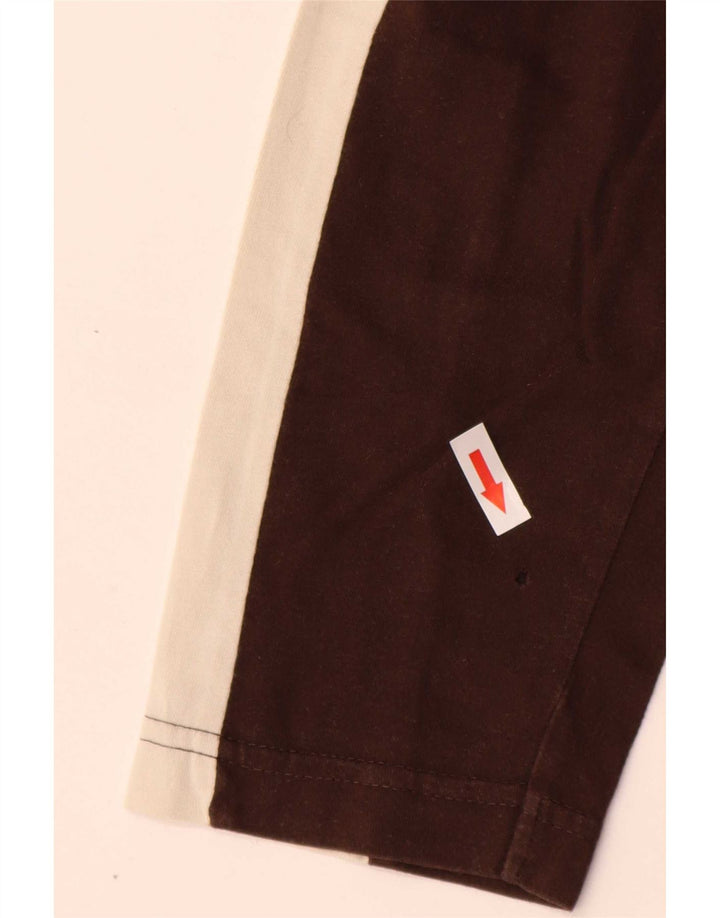 Kappa Mens Top Long Sleeve Medium Brown Colourblock Cotton