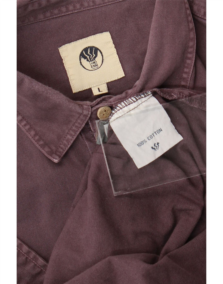 Fat Face Mens Shirt Large Purple Cotton
