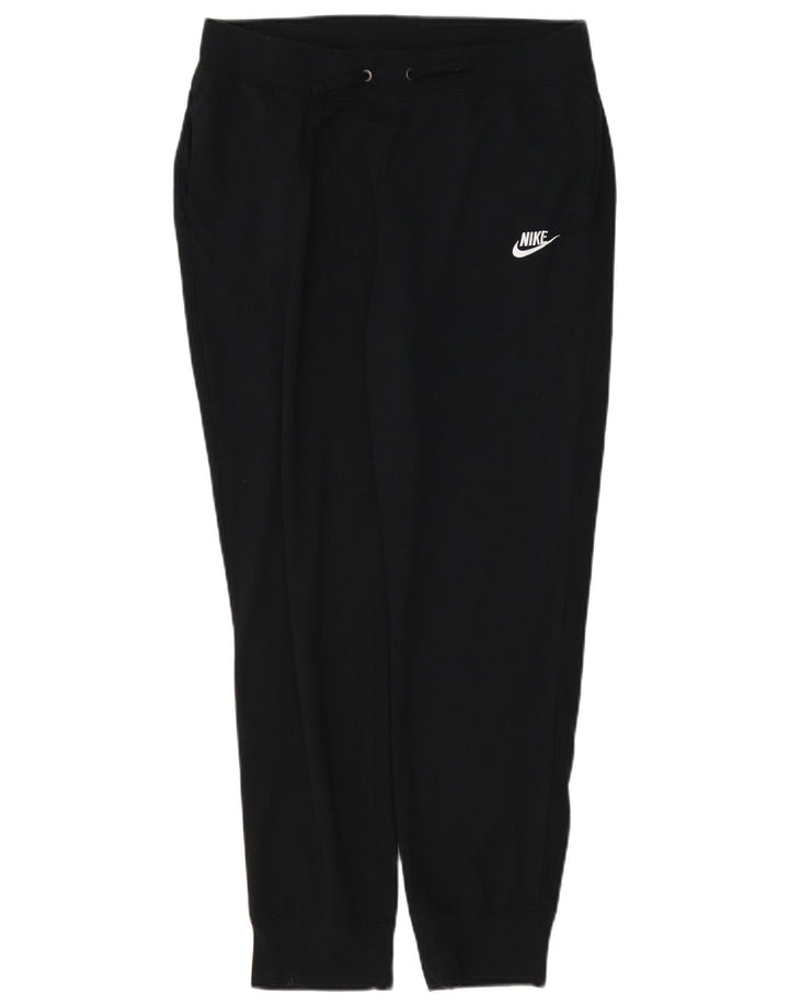 NIKE Womens Tracksuit Trousers Joggers UK 14 Medium Black Cotton