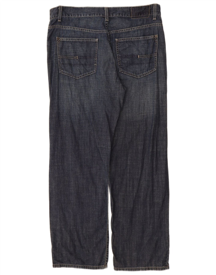 Calvin Klein Mens Straight Jeans W34 L30 Navy Blue Cotton