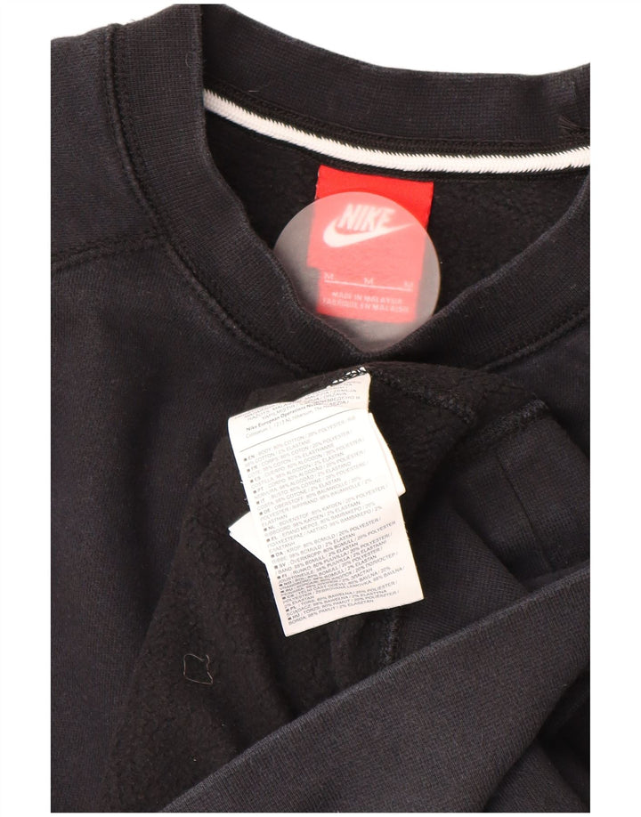 NIKE Mens Sweatshirt Jumper Medium Black Cotton