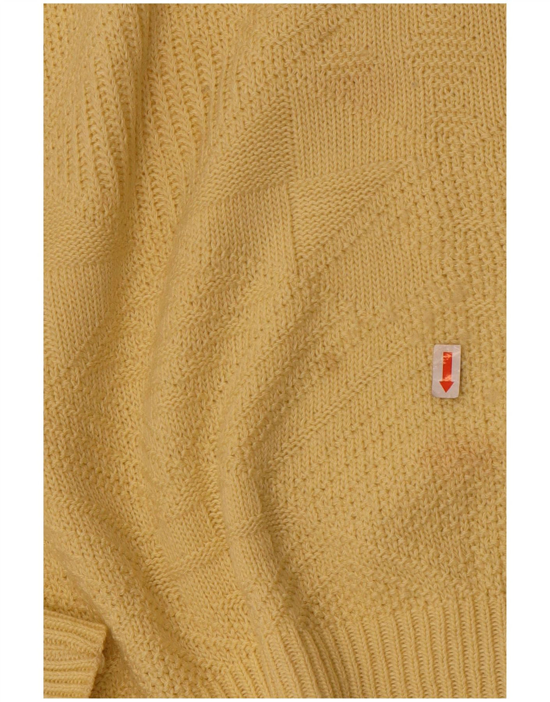 Mark Astor Mens Crew Neck Jumper Sweater IT 52 Large Yellow Geometric