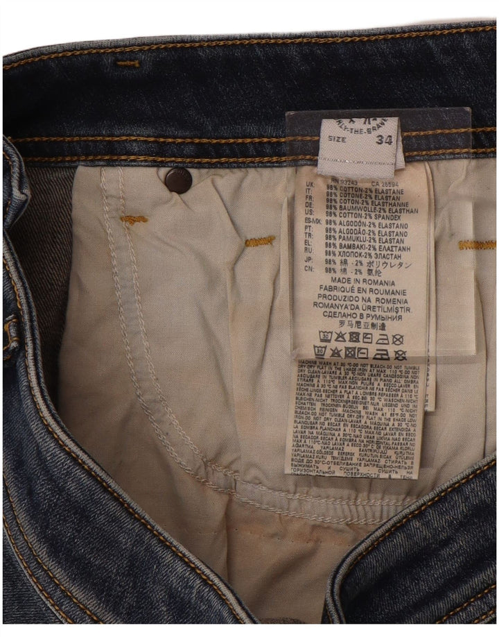 DIESEL Mens Distressed Skinny Jeans W34 L35 Blue Cotton