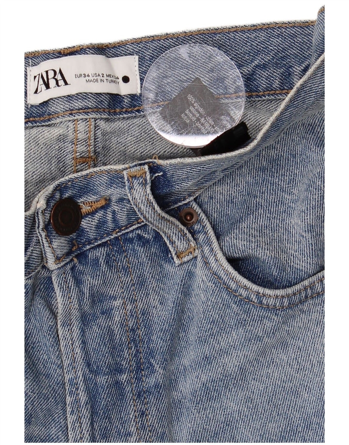 ZARA Womens Straight Jeans EU 34 2XS W24 L29 Blue Cotton