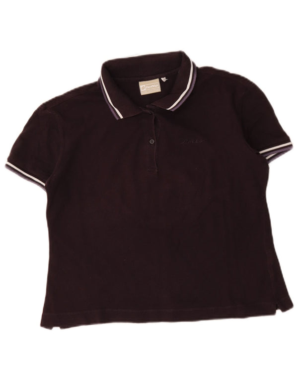 Lotto Womens Crop Polo Shirt UK 16 Large Black