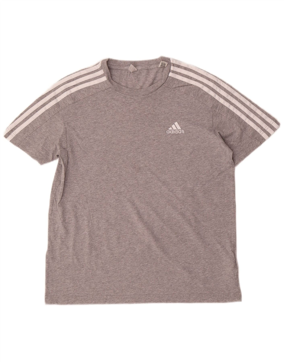 Adidas Mens T-Shirt Top Small Grey Flecked Cotton