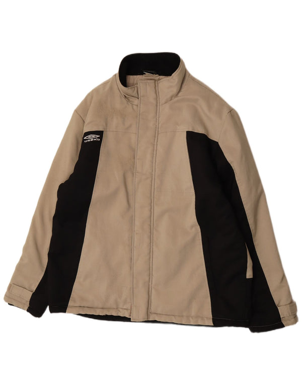 Umbro Womens Windbreaker Jacket UK 44 2XL Beige Colourblock Nylon