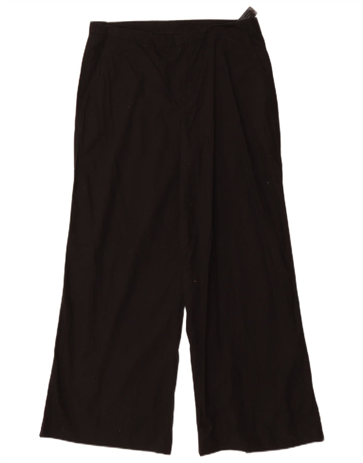 MASSIMO DUTTI Womens Wide Leg Chino Trousers EU 40 Medium W30 L29 Black