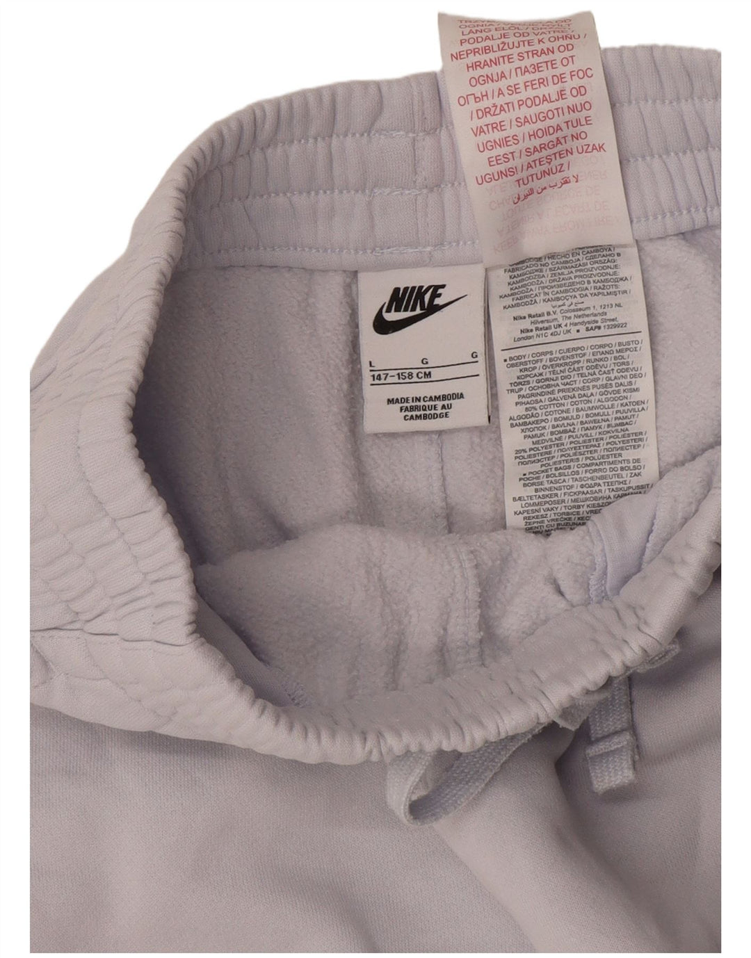 NIKE Boys Tracksuit Trousers Joggers 12-13 Years Large Blue Cotton