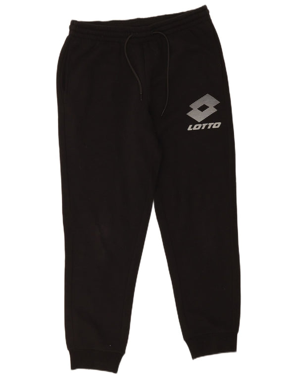 Lotto Mens Graphic Tracksuit Trousers Joggers Medium Black Cotton