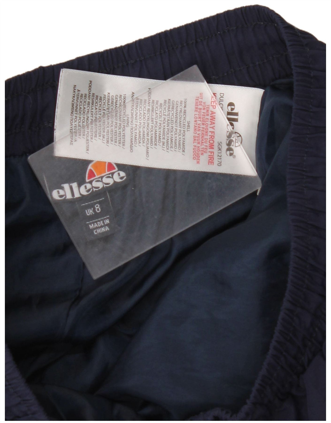 ELLESSE Womens Tracksuit Trousers Joggers UK 8 Small Navy Blue Colourblock