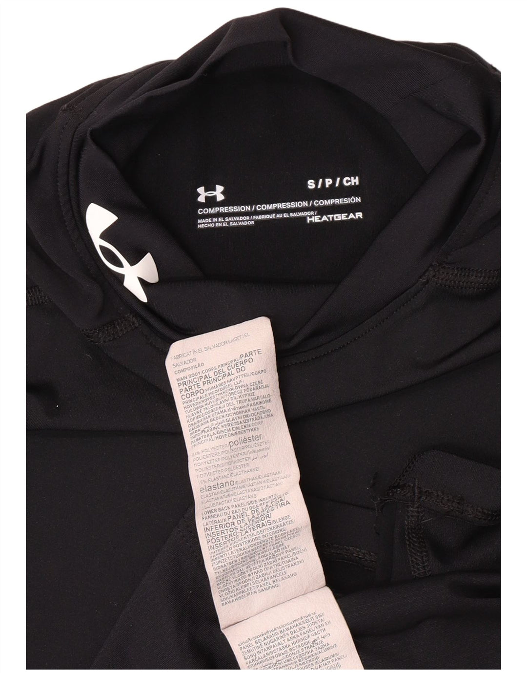 UNDER ARMOUR Womens Compression Top Long Sleeve UK 8 Small Black Polyester