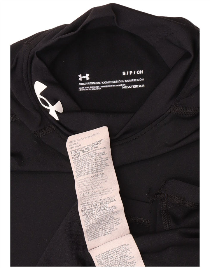 UNDER ARMOUR Womens Compression Top Long Sleeve UK 8 Small Black Polyester