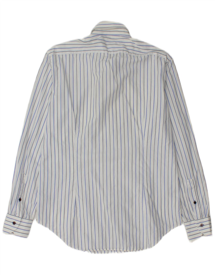 Ungaro Mens Shirt Size 39 15 1/2 Medium White Striped Cotton