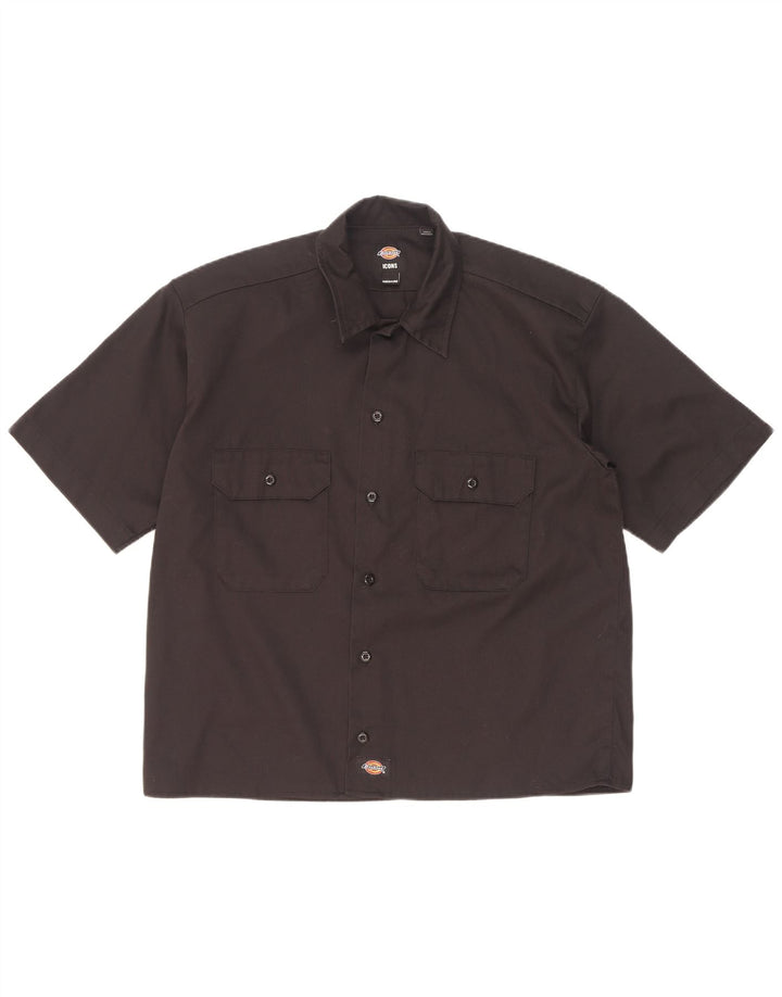Dickies Mens Short Sleeve Shirt Medium Black Polyester
