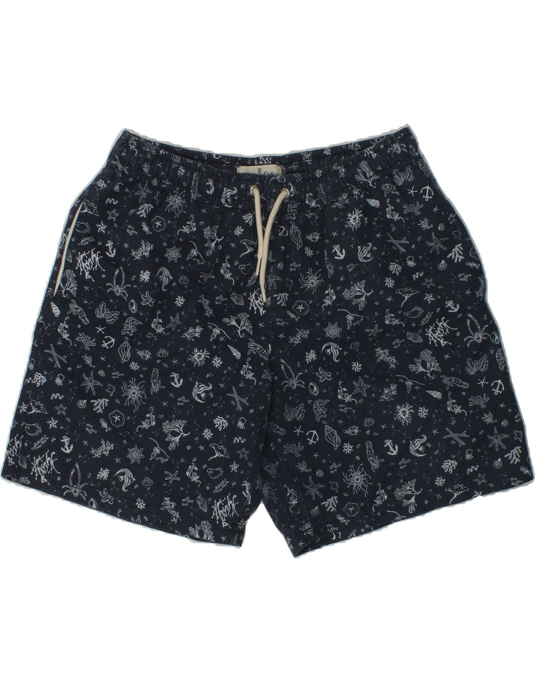 MASSIMO DUTTI Boys Abstract Pattern Sport Shorts 11-12 Years W26 Navy Blue | Vintage Massimo Dutti | Thrift | Second-Hand Massimo Dutti | Used Clothing | Messina Hembry 