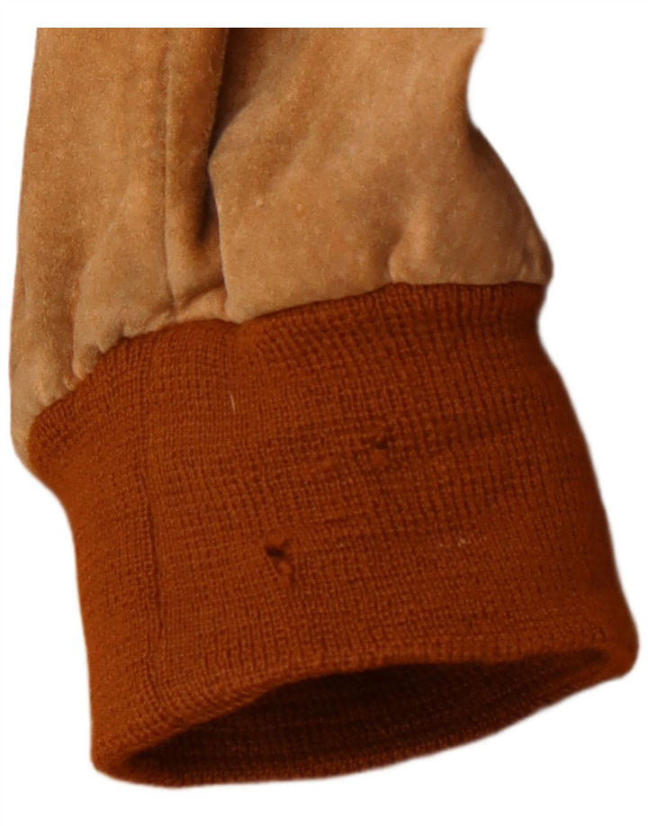 VINTAGE Mens Suede Bomber Jacket UK 42 XL Brown Leather